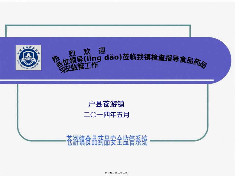 苍游镇食品药品工作剪影.ppt_第1页
