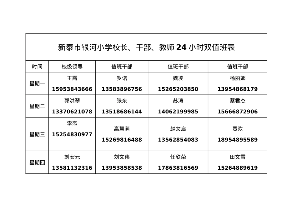 干部值班表（2.26起）.docx_第1页
