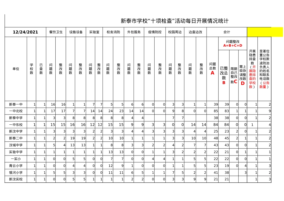十项检查每日工作情况统计（12.25）(3).xlsx_第1页