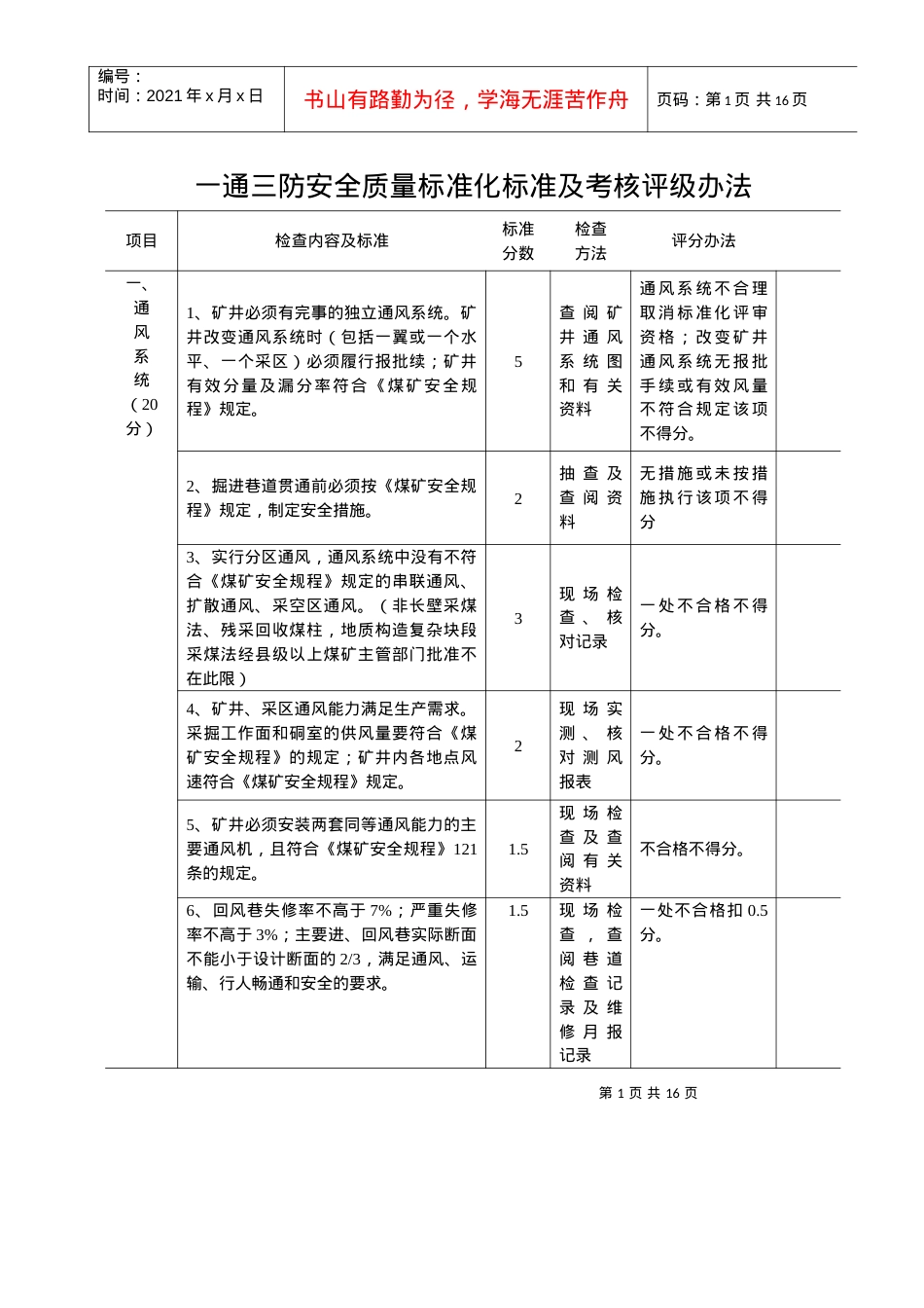 “一通三防”安全质量标准化.docx_第1页