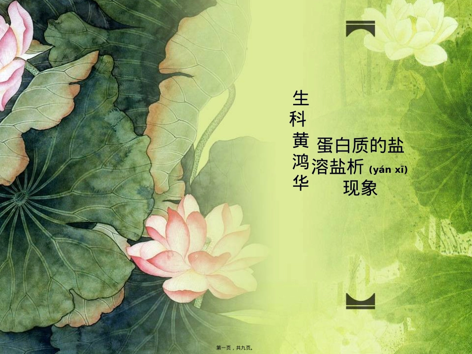 蛋白质的盐溶盐析现象.ppt_第1页