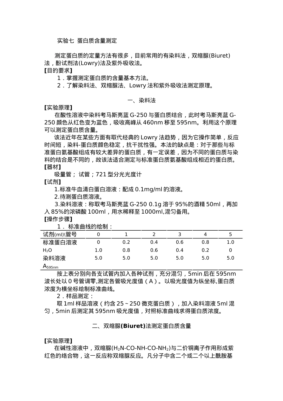 蛋白质含量测定方法汇总.docx_第1页