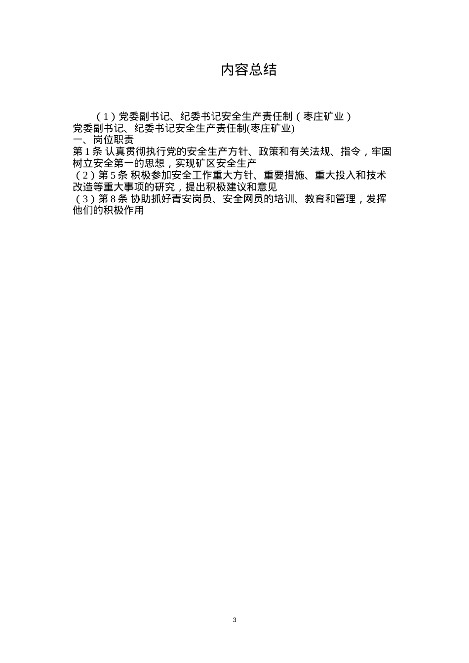 党委副书记、纪委书记安全生产责任制（枣庄矿业）.docx_第3页