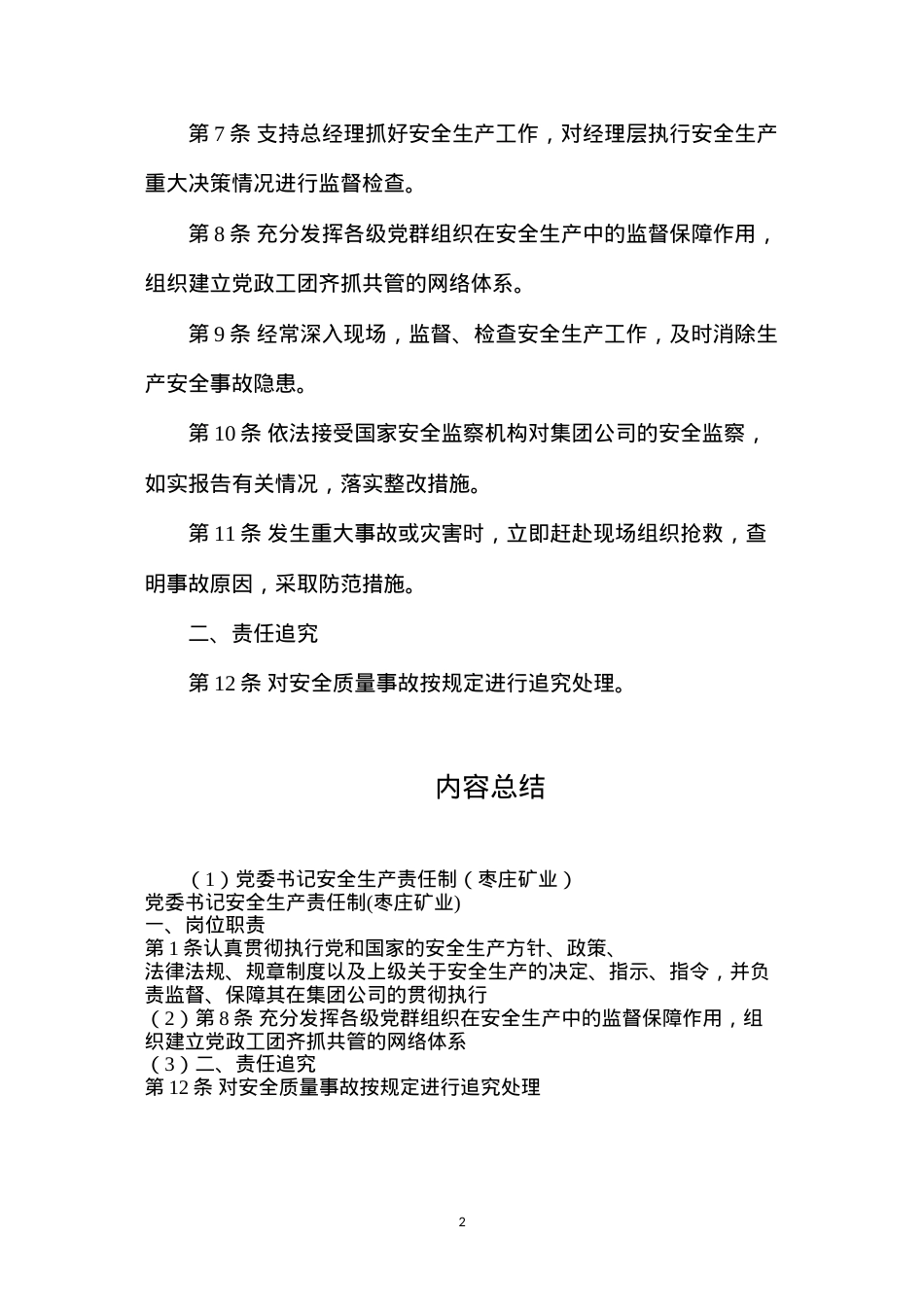 党委书记安全生产责任制（枣庄矿业）.docx_第2页