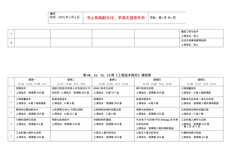 《工程技术探究》选课表-星期.docx_第2页