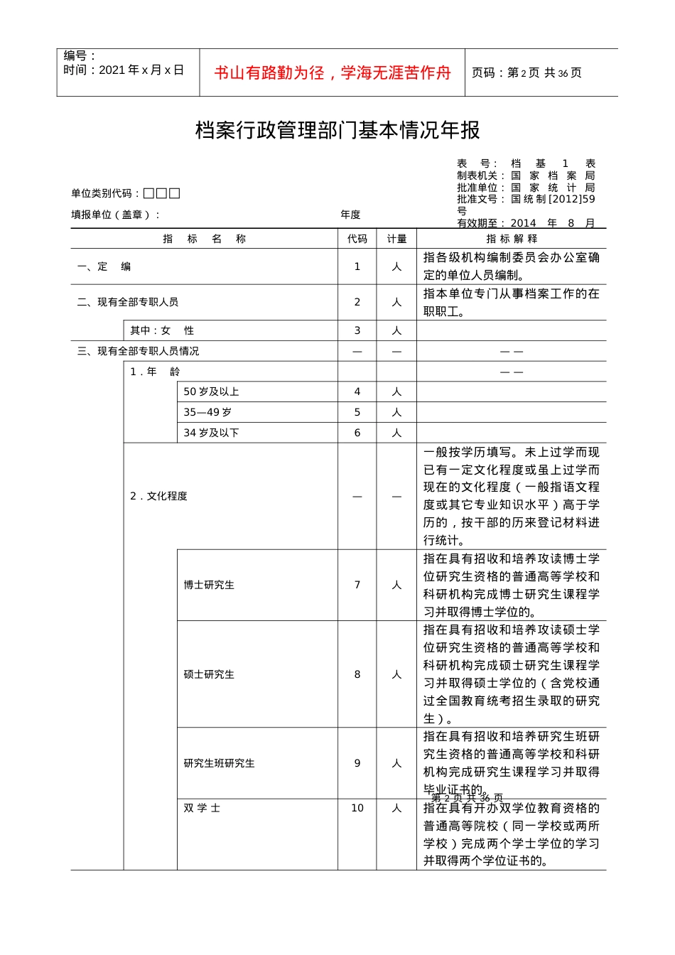 《全国档案事业统计年报制度》基层表指标解释.docx_第3页