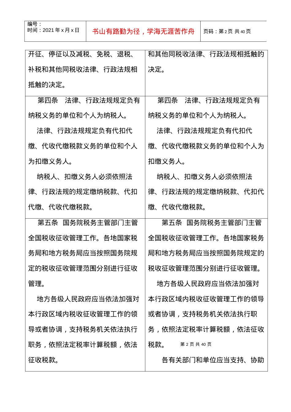 《中华人民共和国税收征收管理法》修改前后对照表.docx_第2页
