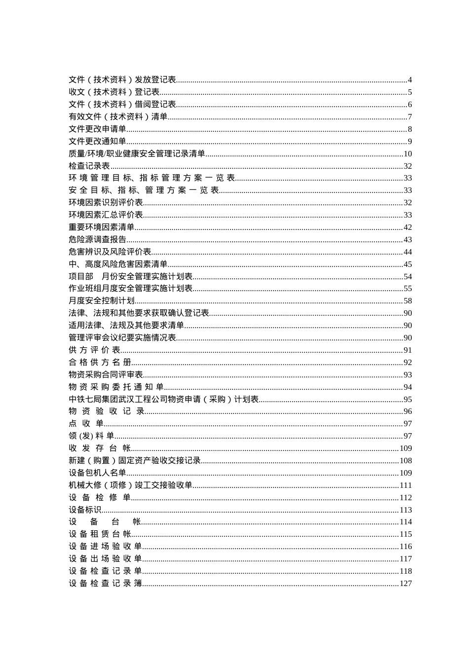 01-24程序表格汇总(安全技术交底).docx_第1页