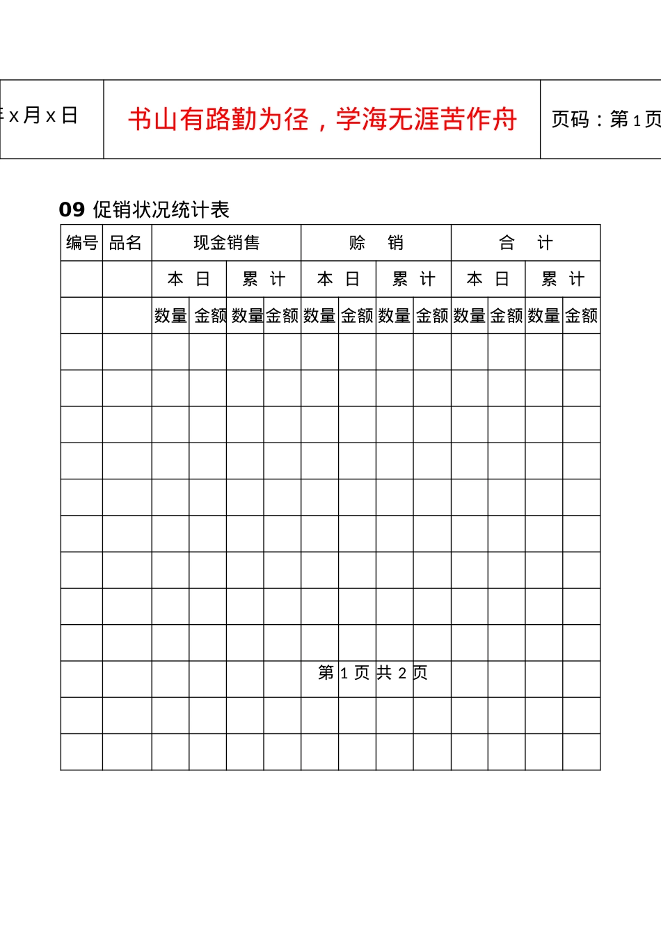 09促销状况统计表.docx_第1页