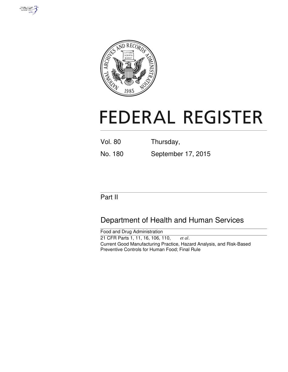 21CFR117美国食品良好生产规范、危害分析和基于风险的.docx_第1页