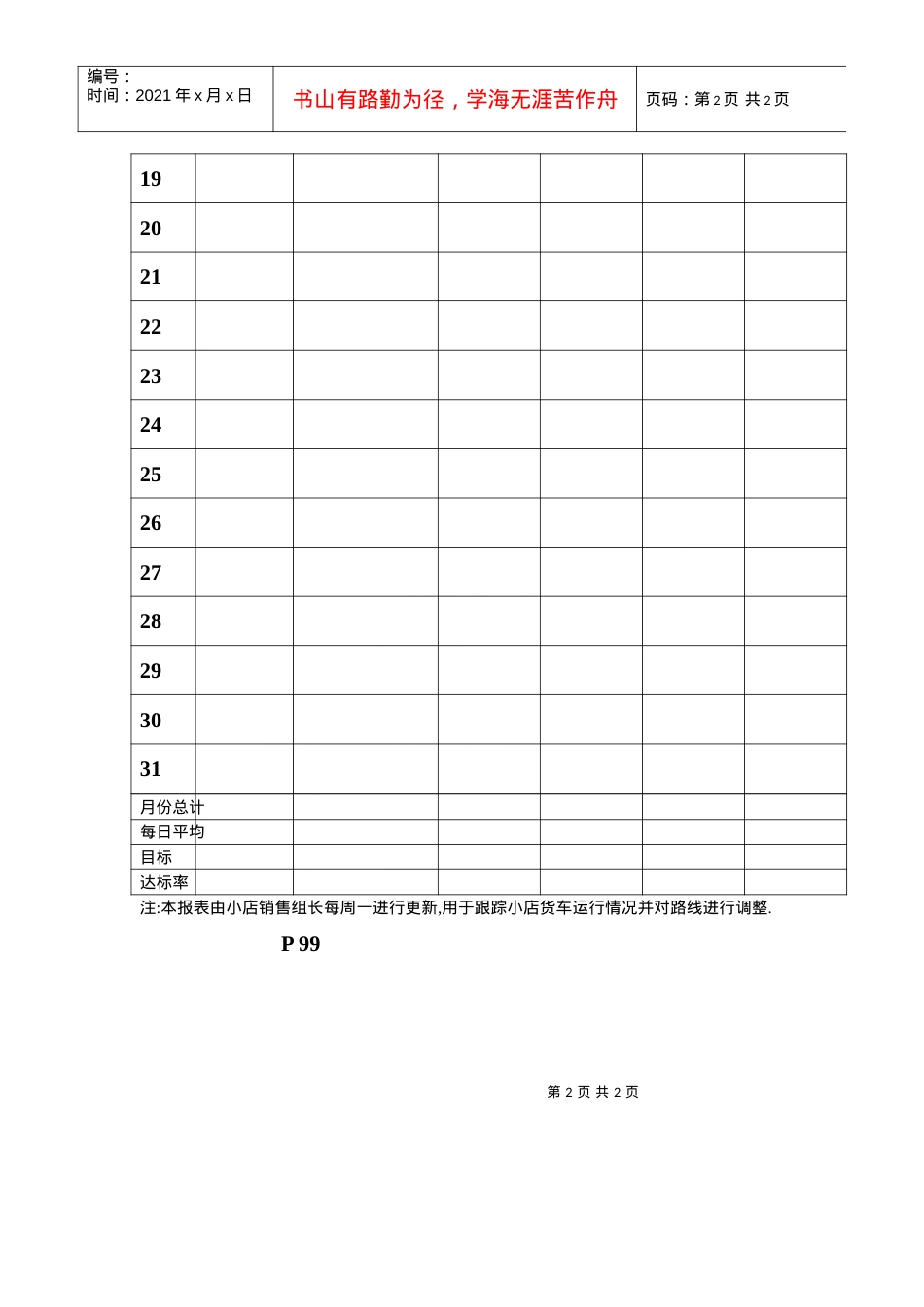 99货车销售每日跟踪表.docx_第2页