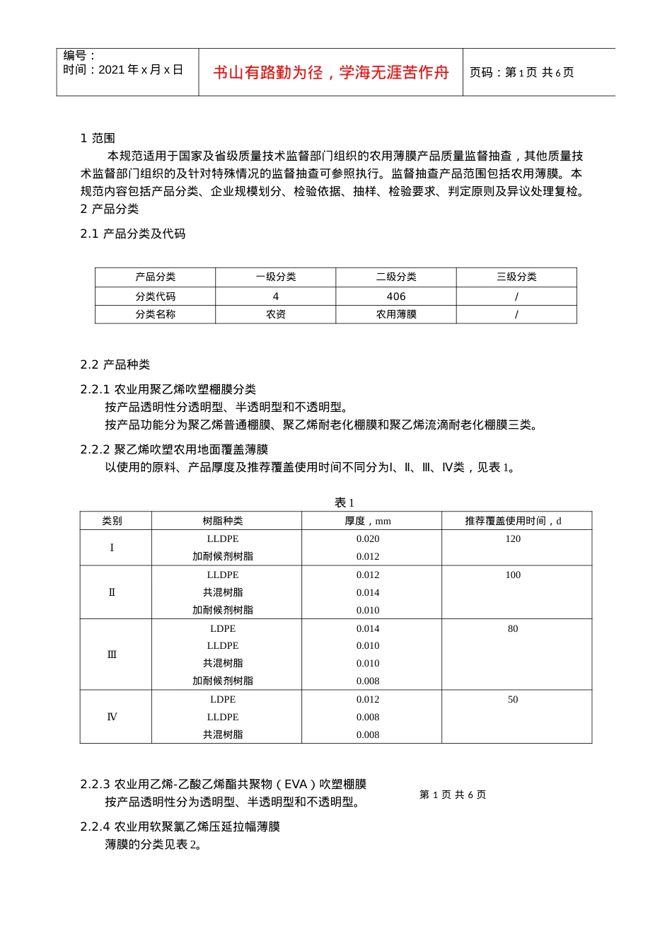 406农用薄膜产品质量监督抽查实施规范-产品质量监督抽查.docx_第2页