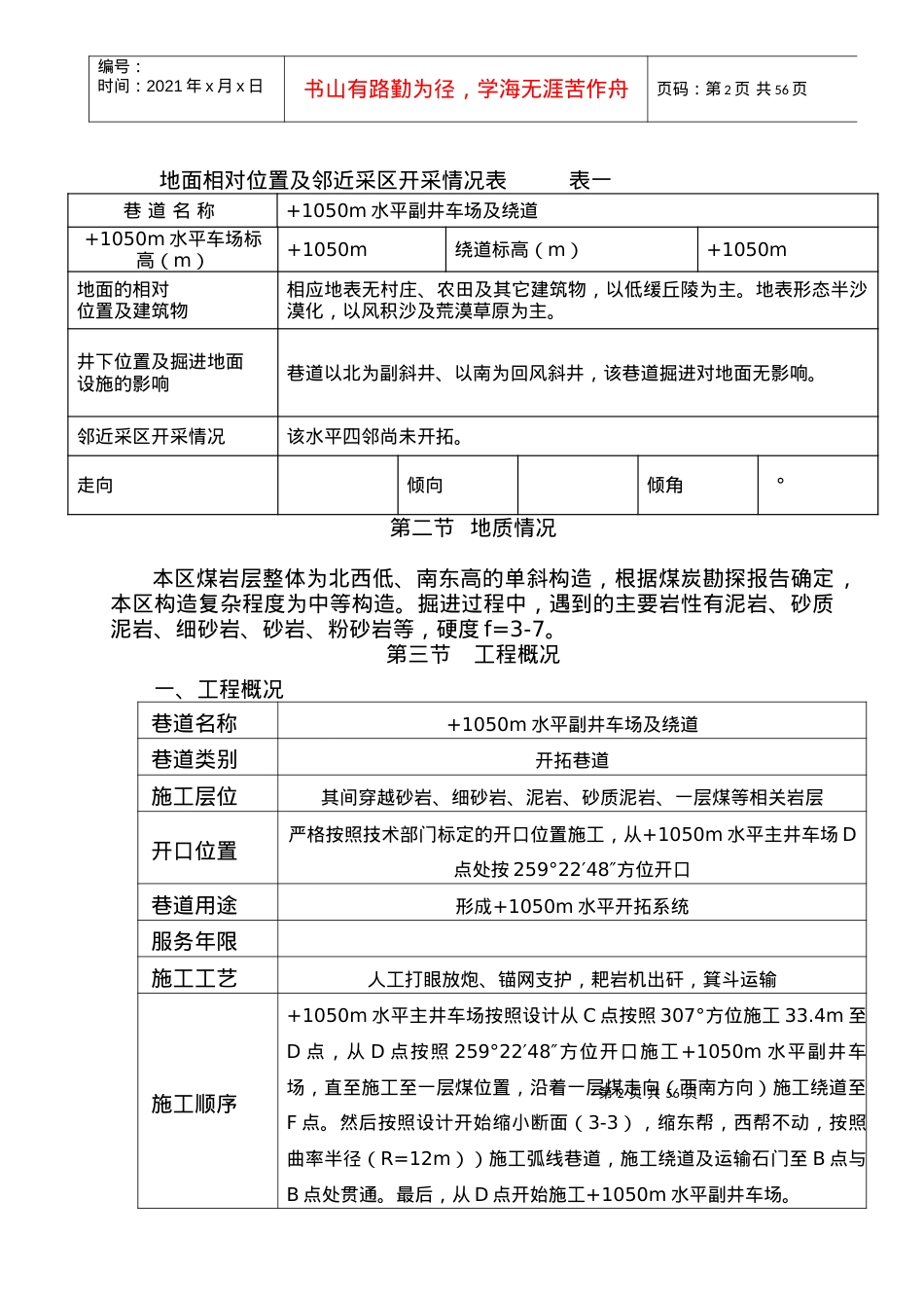 -1050m水平副井车场及绕道施工作业规程.docx_第2页