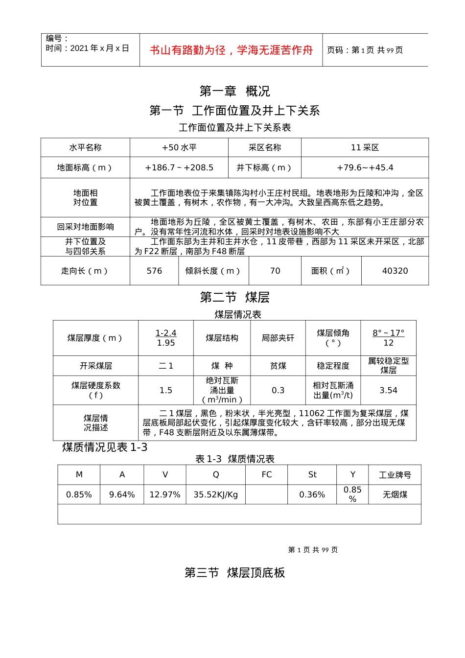 11062工作面悬移支架规程.docx_第1页