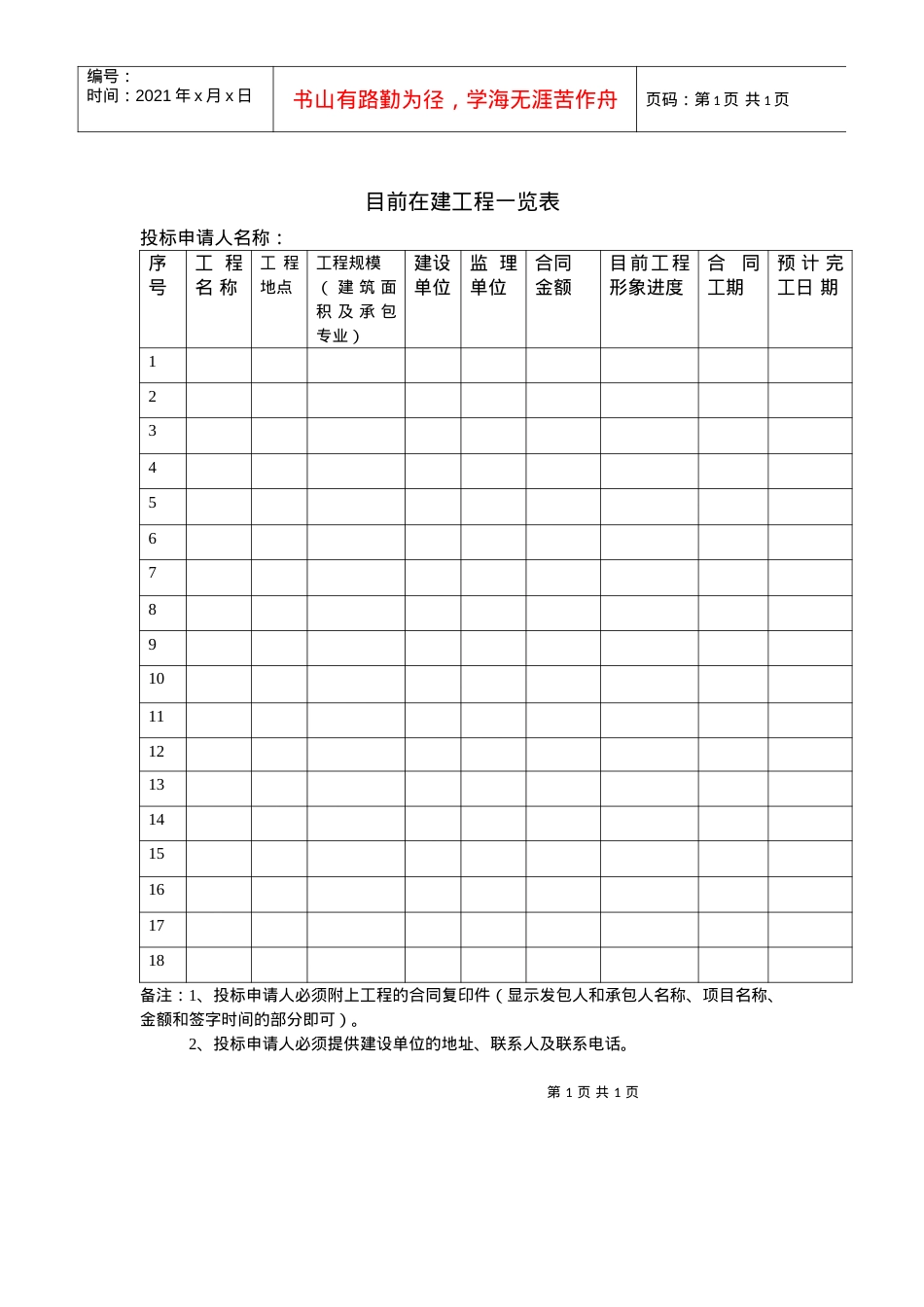 g目前在建工程一览表.docx_第1页