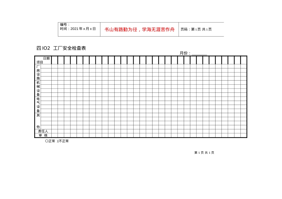 I02工厂安全检查表.docx_第1页