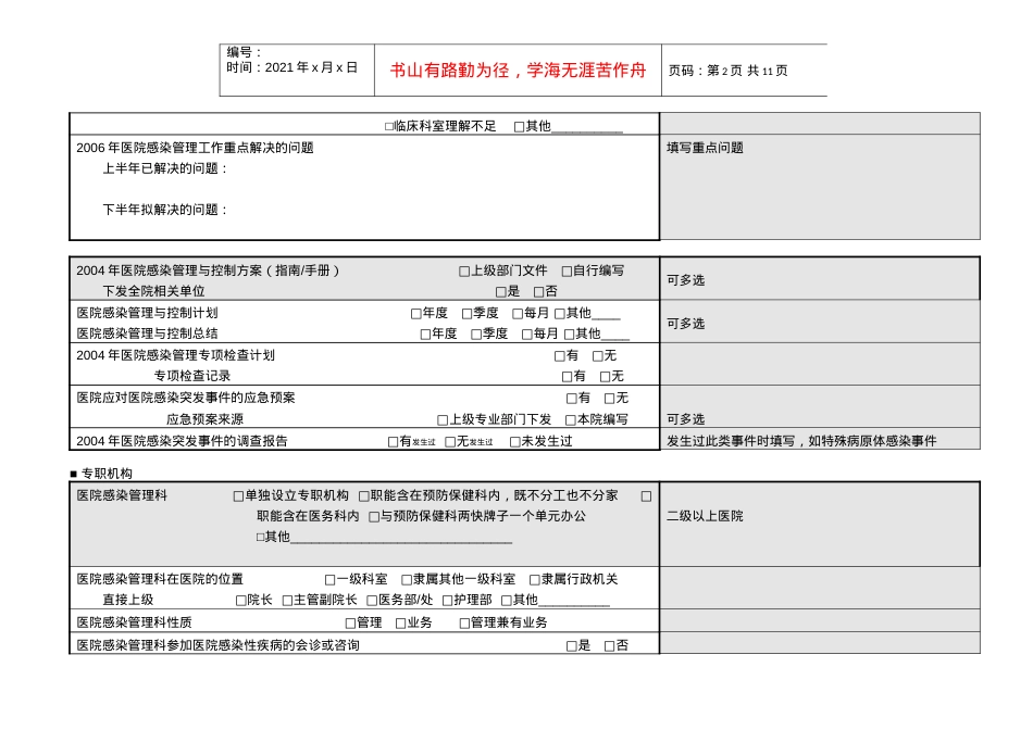 L1医院感染管理与控制现状调查表.docx_第2页