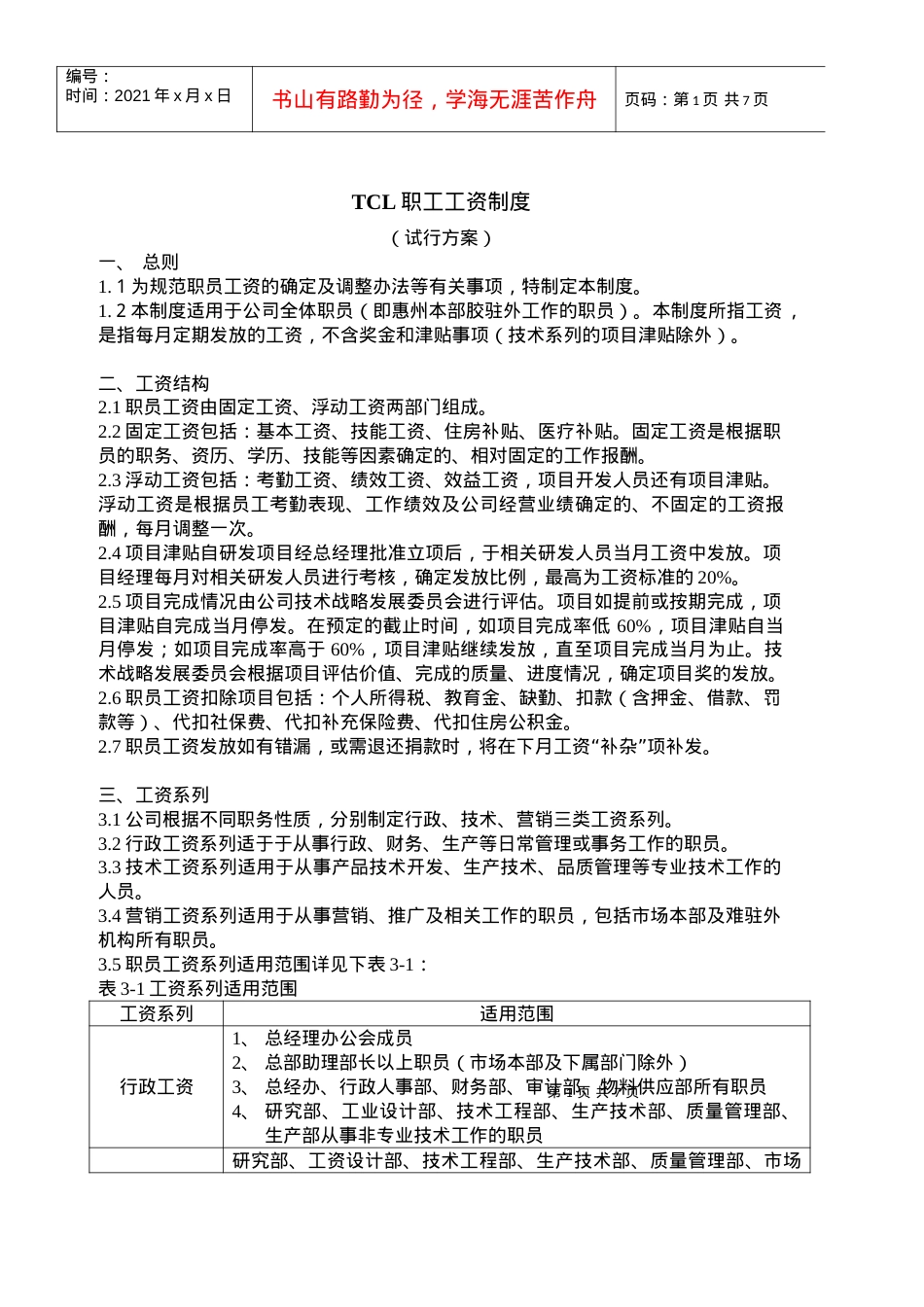 TCL职工工资制度95311541.docx_第1页