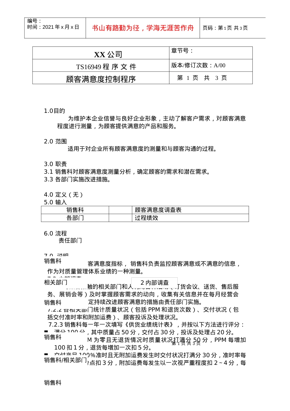 TS程序文件（配流程图）--顾客满意度控制程序.docx_第1页