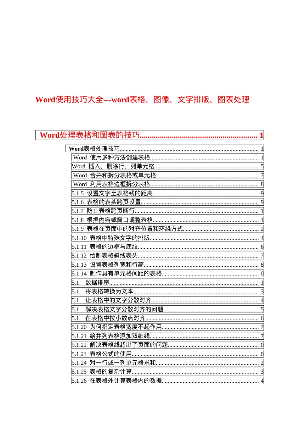 Word表格图表处理编辑技巧大全.docx_第1页