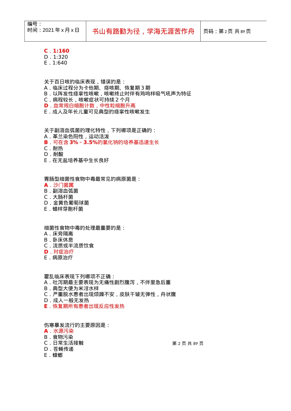 X年住院医师规范化培训公共科目试卷已整理.docx_第2页