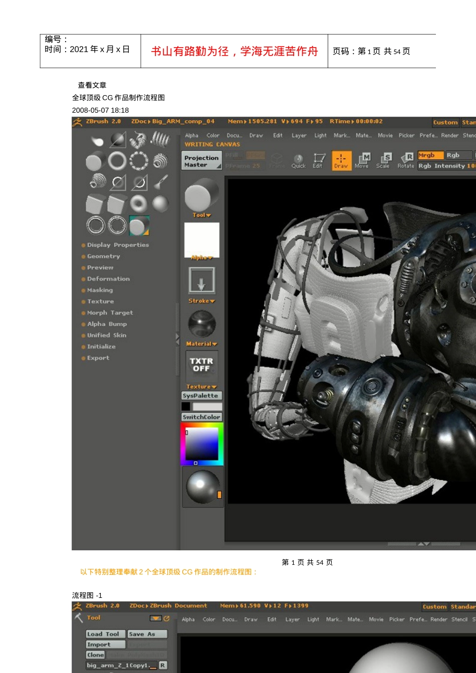 ZBrush全球顶级CG作品制作流程图.docx_第1页