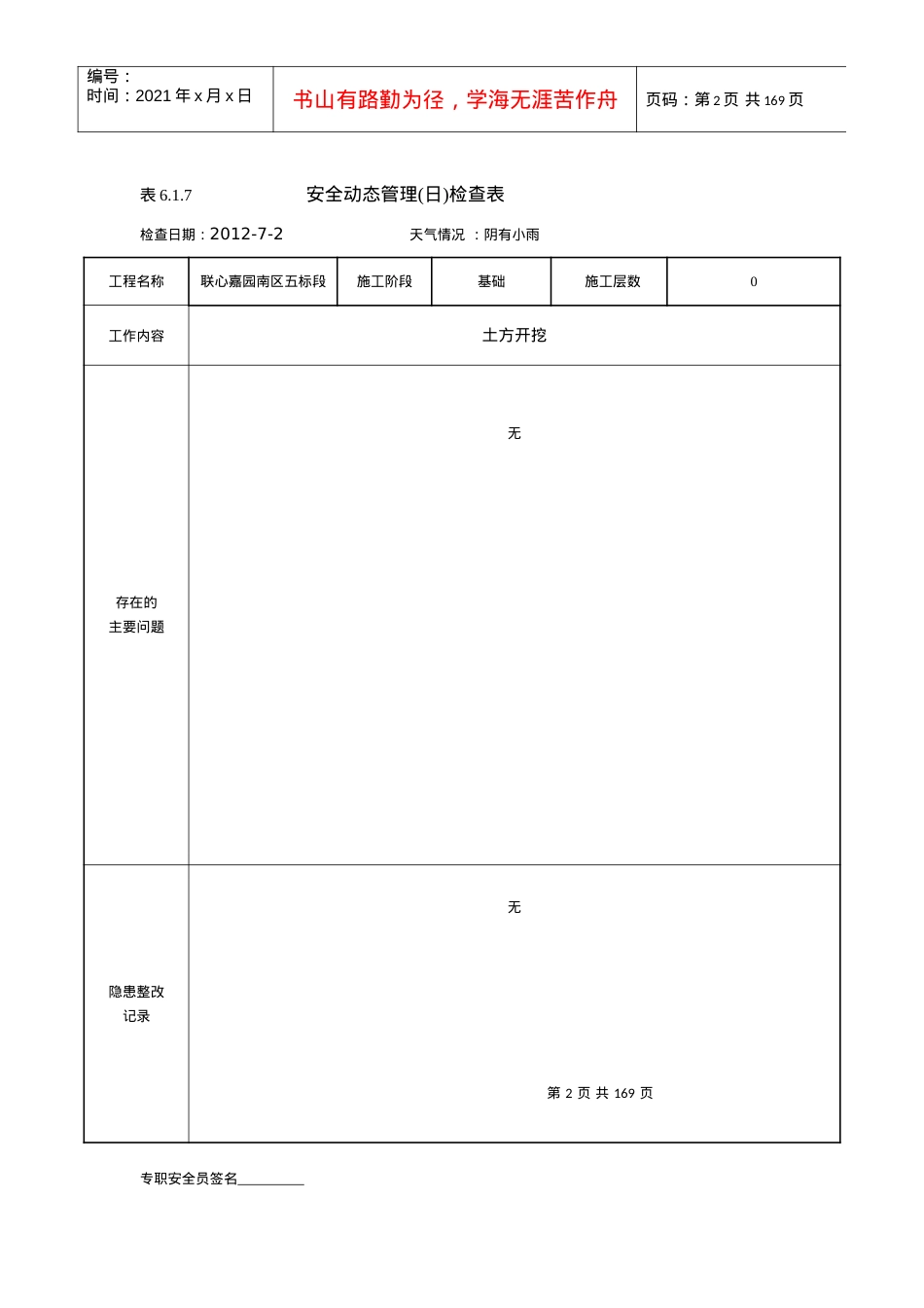 安全动态管理(日)检查表(修复的).docx_第2页