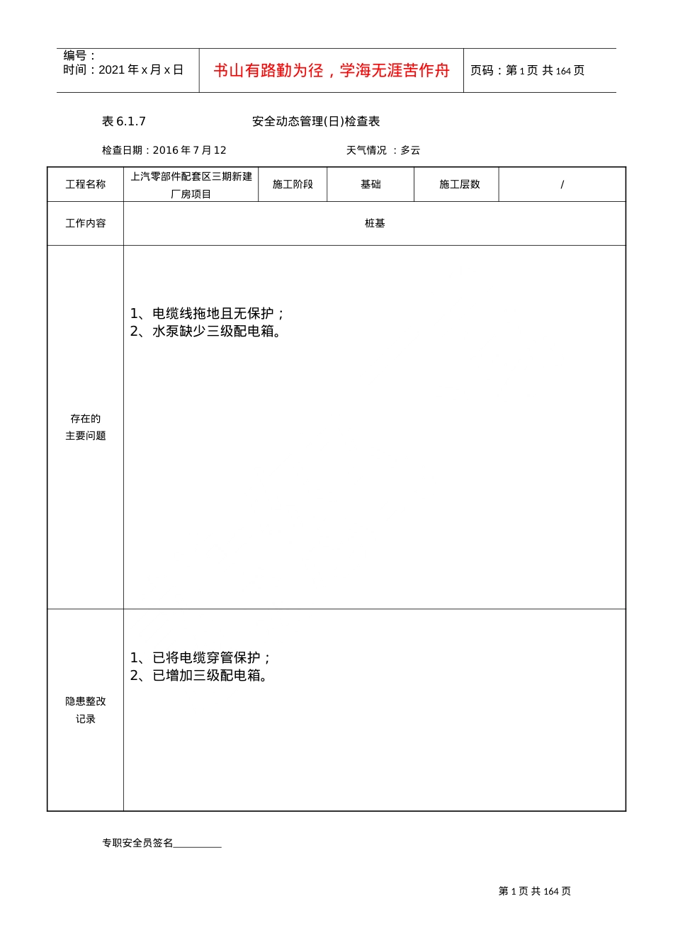 安全动态管理日检查表(DOC146页).doc_第1页