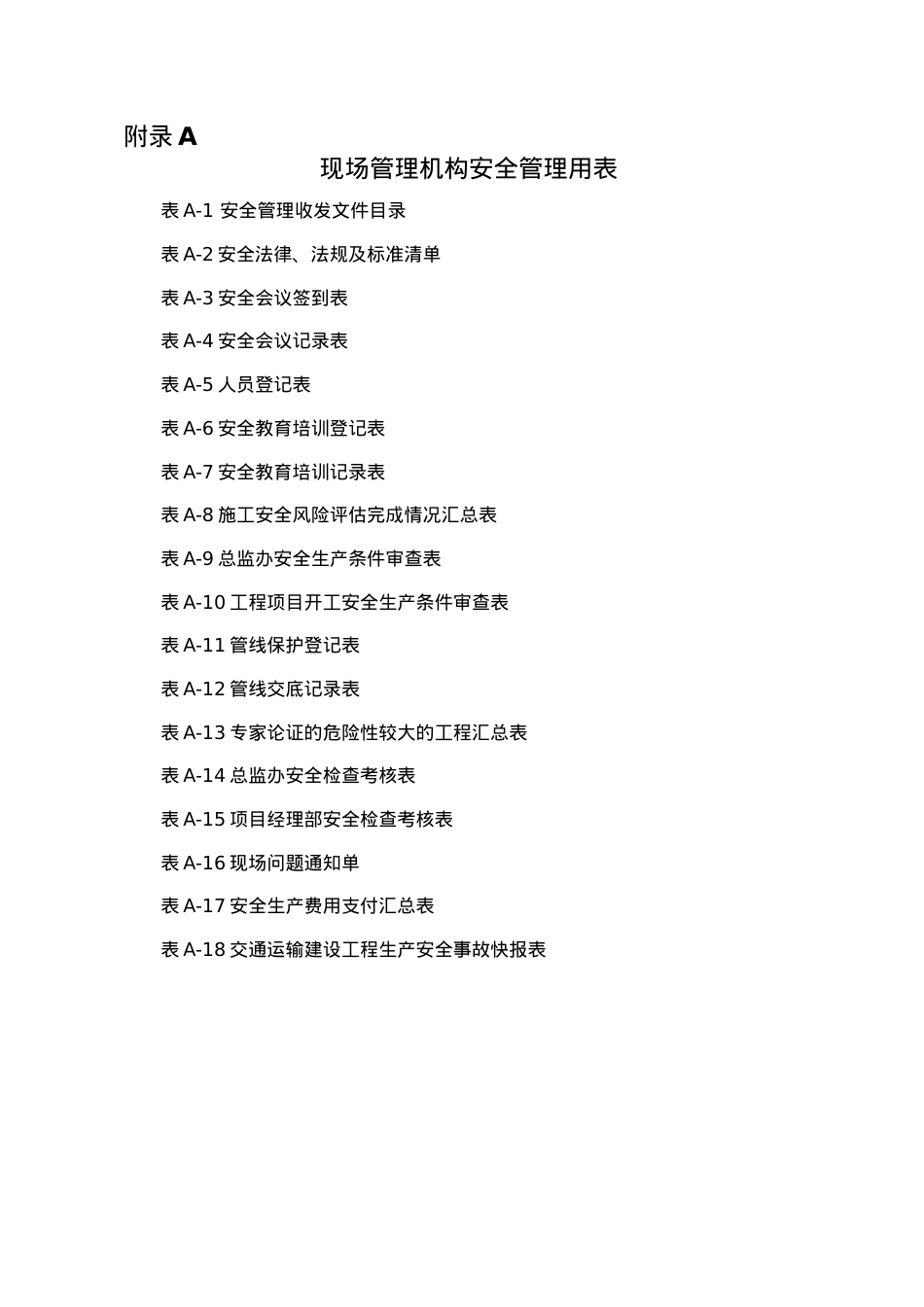 安全管理用表(标准化).docx_第1页