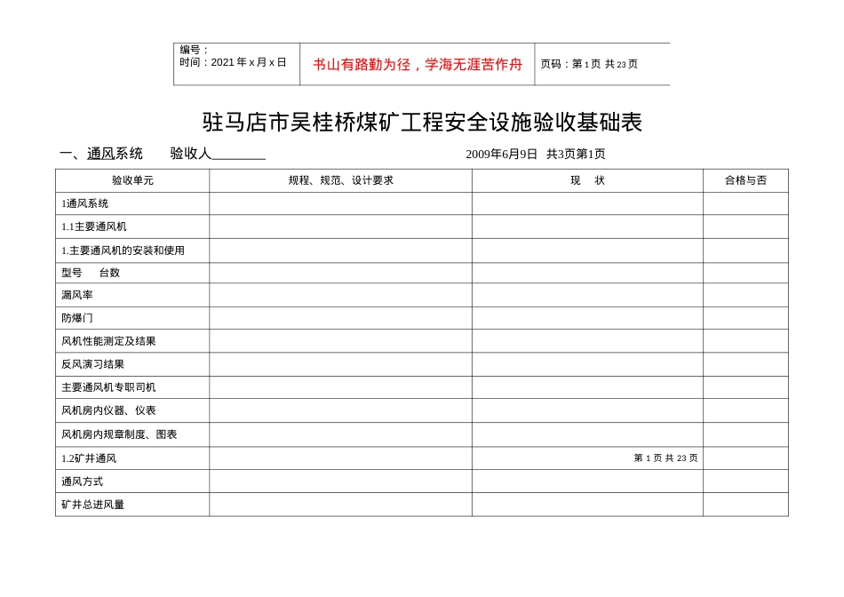 安全设施验收基础表.docx_第1页