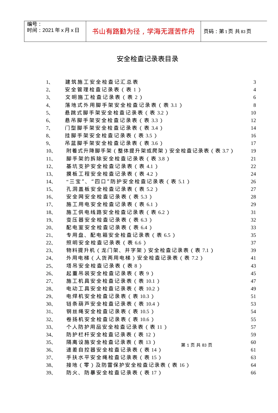 安全文明现场安全检查平行检查记录表.docx_第2页