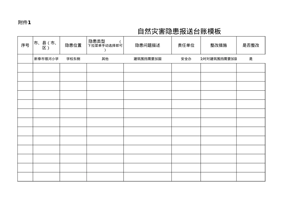 自然灾害隐患报送台账模板(1).xlsx_第1页