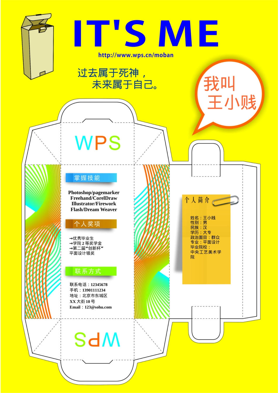 177.个性纸盒_罗列式_适用于应届生_1页式_无内容_无封面.doc_第1页