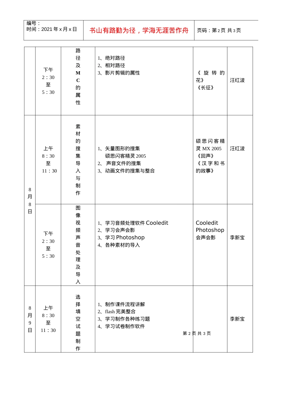 人力资源-2022FLASH课件制作培训内容安排.docx_第2页