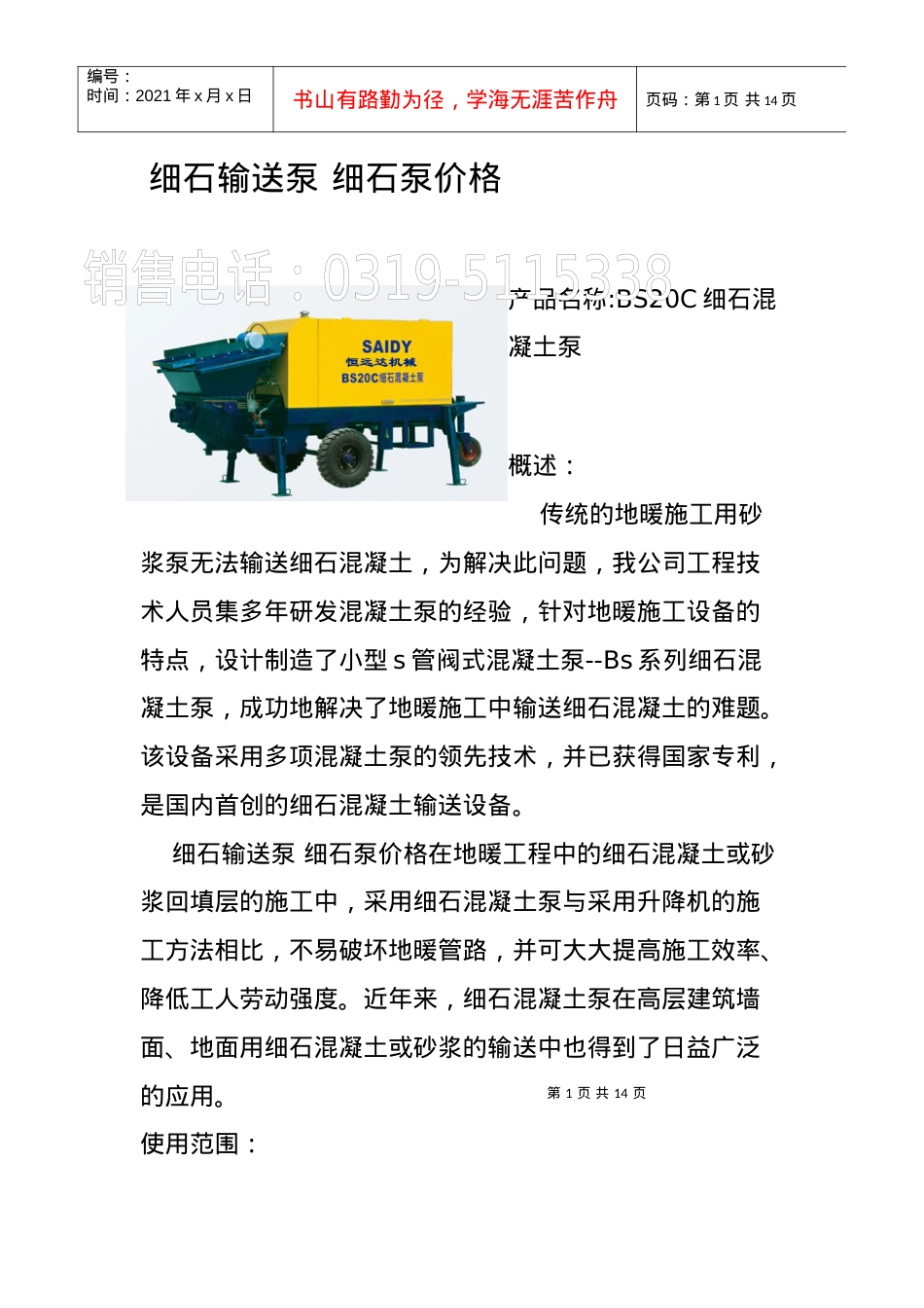 细石泵价格培训课件.docx_第1页