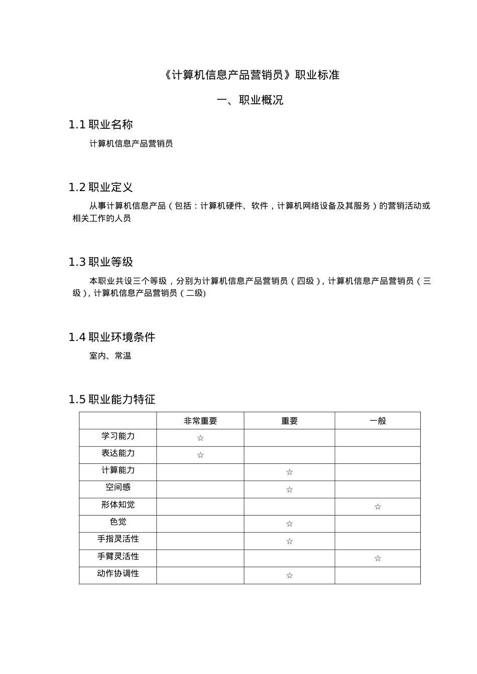 计算机信息产品营销员职业标准介绍.doc_第1页