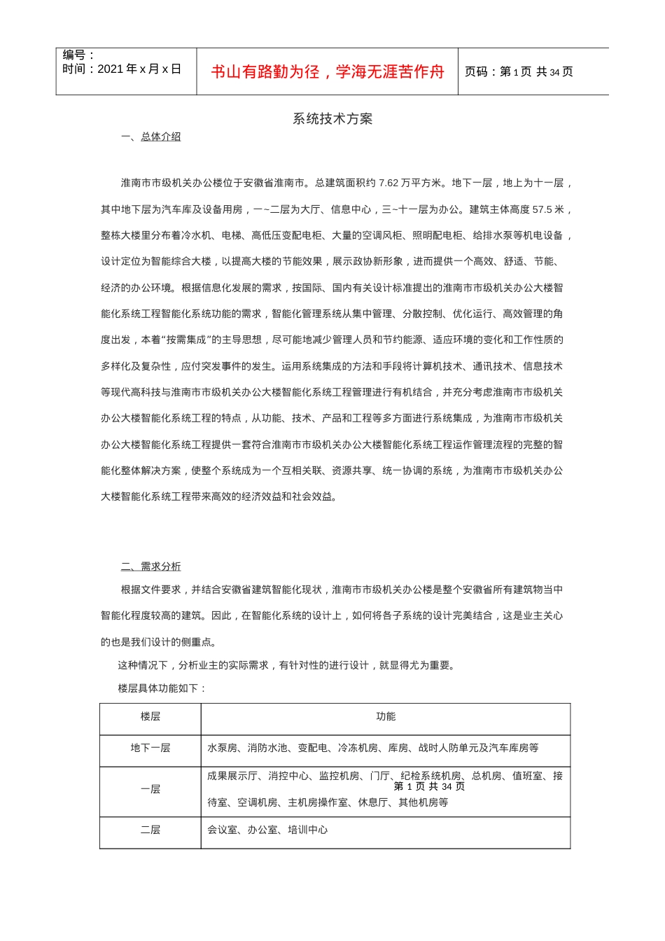 智能建筑标准系统集成方案.docx_第1页