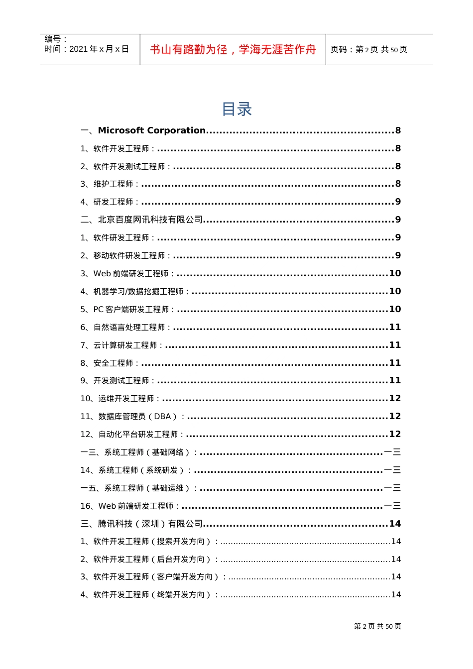 人力资源-2022IT公司对计算机等专业招聘毕业生岗位需求信息.doc_第2页