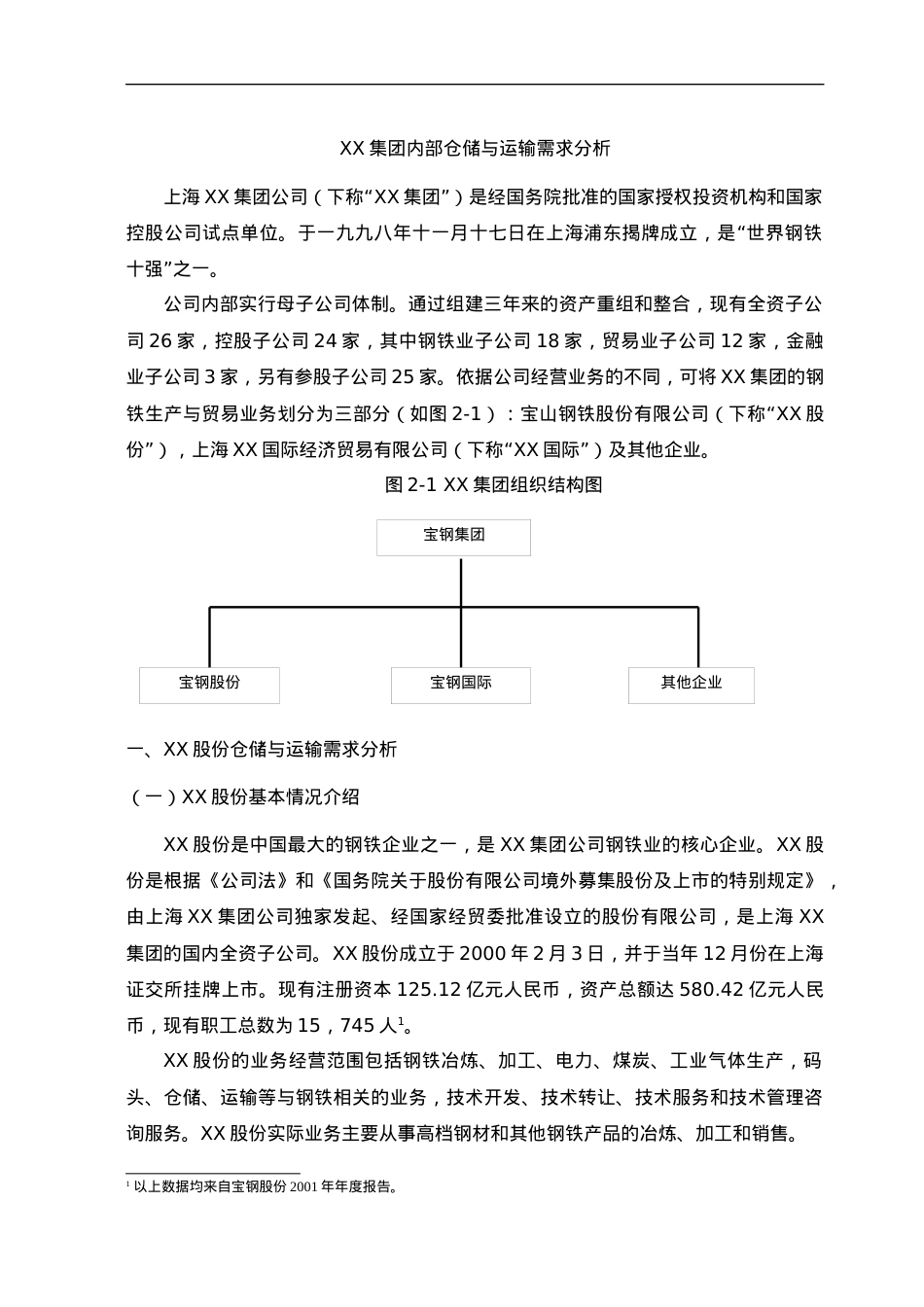 XX钢集团内部仓储与运输需求分析(doc16)(1).docx_第1页