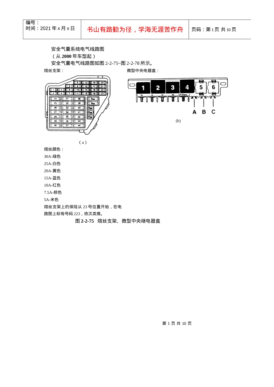 安全气囊系统电气线路图(1).docx_第1页