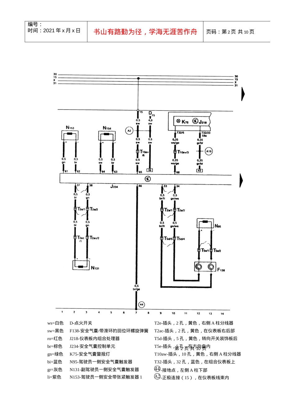 安全气囊系统电气线路图(1).docx_第2页