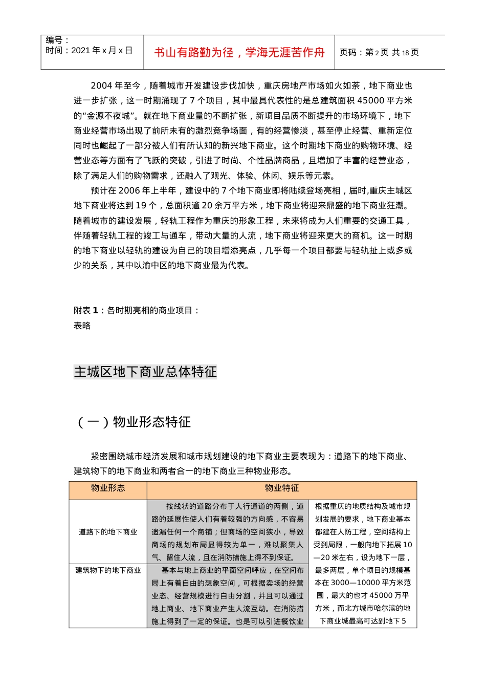 【房地产精品文档】重庆地下商业分析报告.docx_第2页