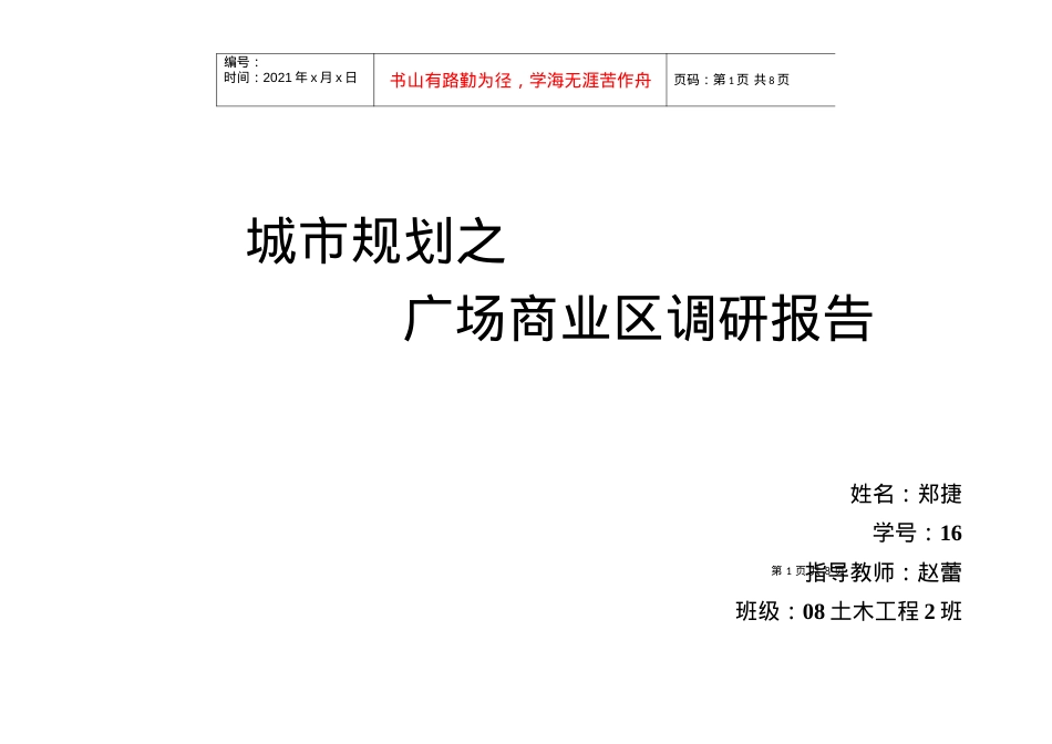 城市规划之广场商业区调研报告.docx_第1页