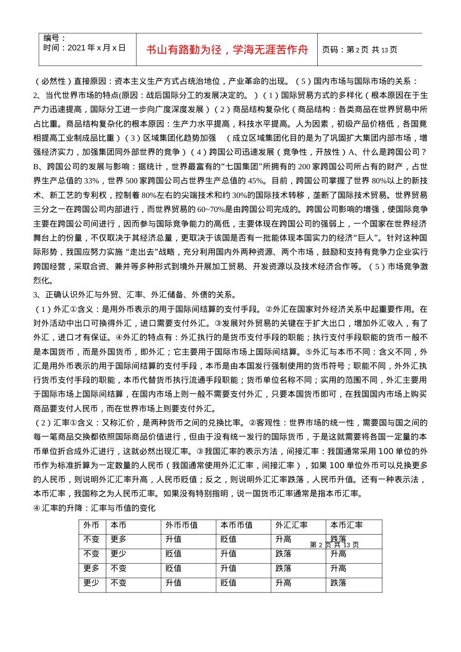 第八课 当代世界市场和我国的对外贸易教案(3).docx_第2页