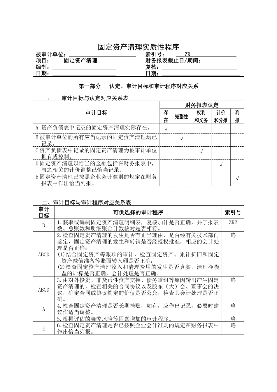 企业固定资产清理管理表格.docx_第1页