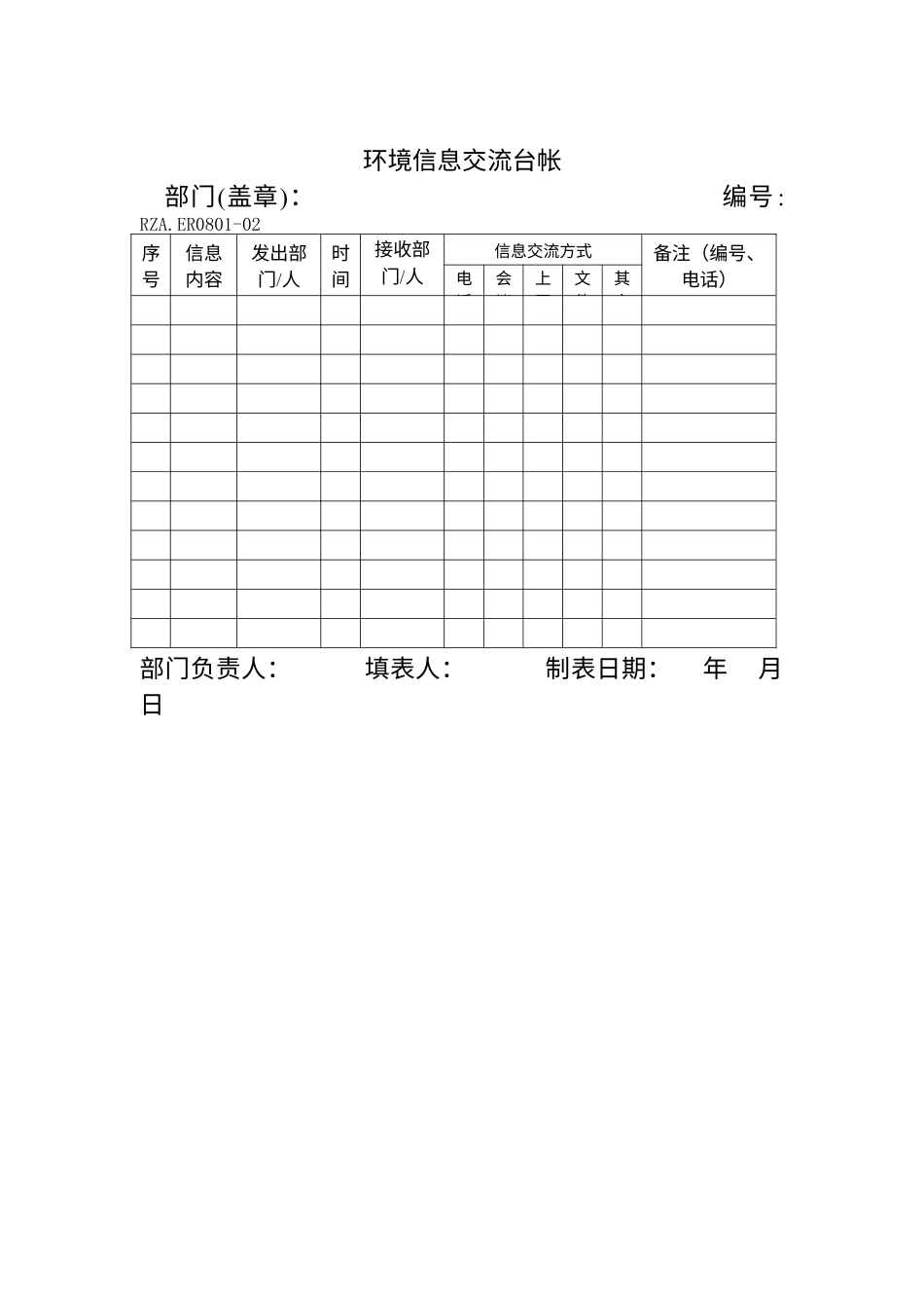 环境管理体系-环境信息交流台帐.docx_第1页
