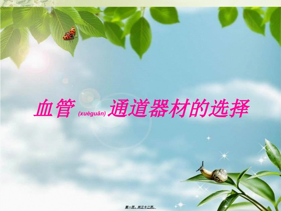 血管通道器材的选择.ppt（大秘书文库）_第1页