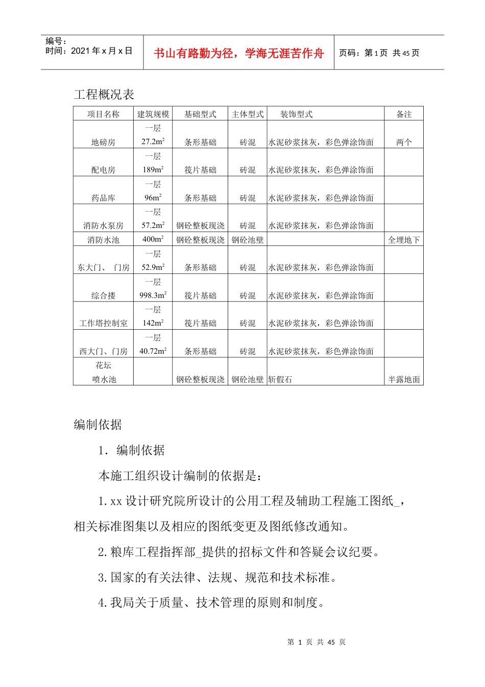中央直属粮库附属工程_施工组织设计.docx_第1页