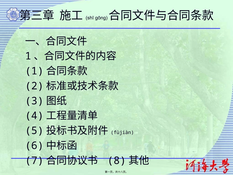 施工合同文件与合同条款(1).pptx_第1页