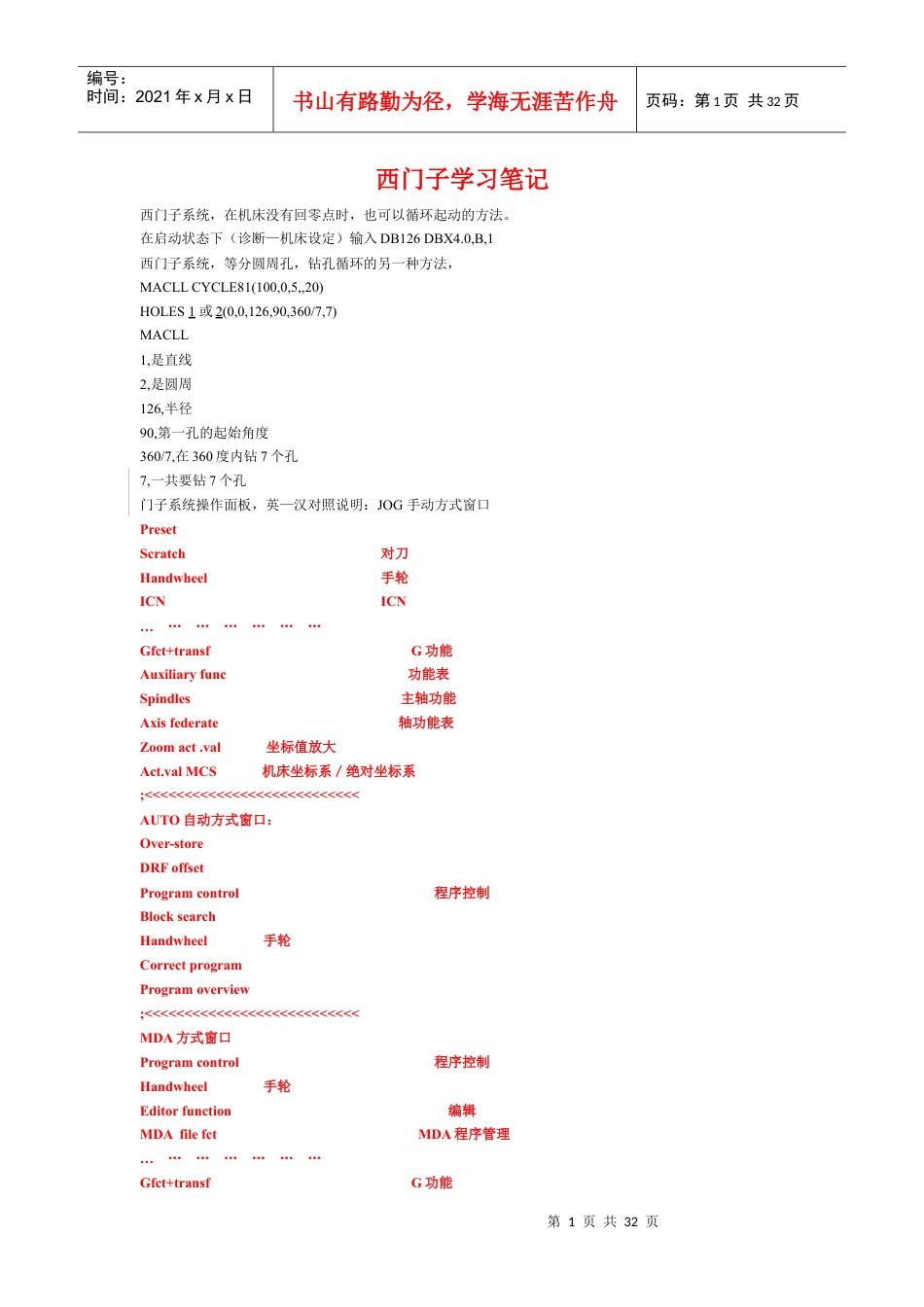 西门子系统数控机床学习笔记.docx_第1页
